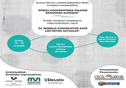 Primer Congreso Cooperativo Interuniversitario Vasco “El Modelo Cooperativo ante los Retos Actuales”. #koopkongresua