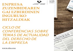 Conferencia sobre la reforma de la Ley de Cooperativas de Euskadi en la UPV/EHU